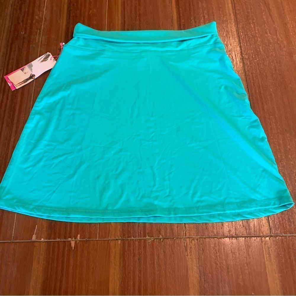 Carve Designs Swim Skirt Cover Up Aqua Blue Green UPF 50 Recycled Small NEW